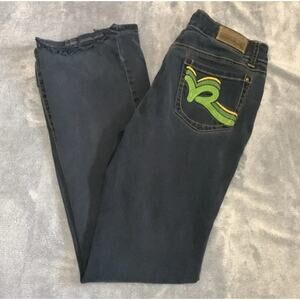 Rocawear Retro Straight Leg Jeans Embroidered Pocket Size 7